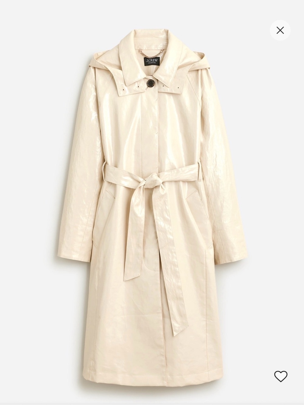 NWT J. Crew Collection Laminated Linen sz XL Coat with Belt - Picture 1 of 2